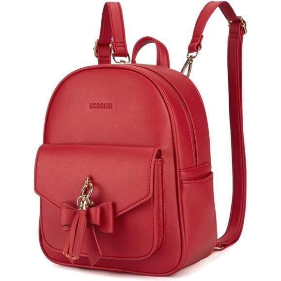 Mini Cute Bowknot Small Backpack Purse Girls Leather Bookbag for Women main image 4